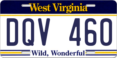WV license plate DQV460