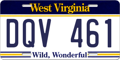 WV license plate DQV461