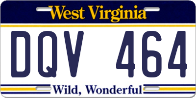 WV license plate DQV464