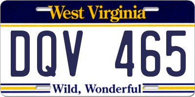 WV license plate DQV465