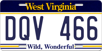 WV license plate DQV466