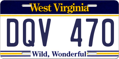 WV license plate DQV470