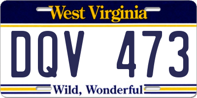 WV license plate DQV473