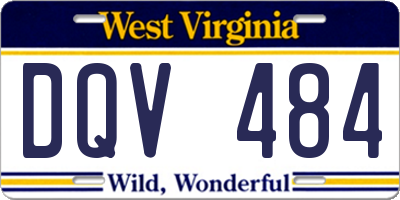 WV license plate DQV484
