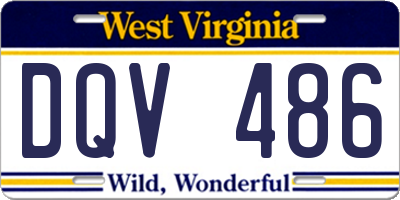 WV license plate DQV486