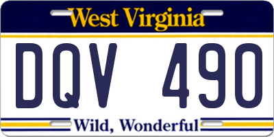 WV license plate DQV490