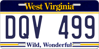 WV license plate DQV499