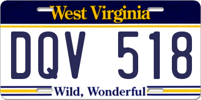 WV license plate DQV518