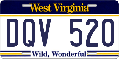 WV license plate DQV520