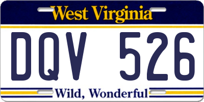 WV license plate DQV526