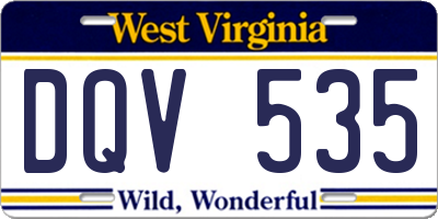 WV license plate DQV535