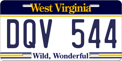 WV license plate DQV544
