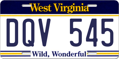 WV license plate DQV545