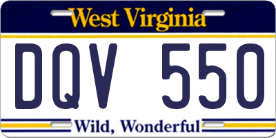 WV license plate DQV550
