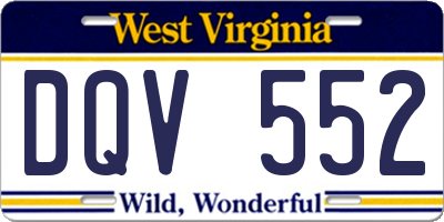WV license plate DQV552
