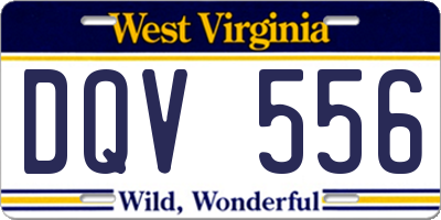 WV license plate DQV556
