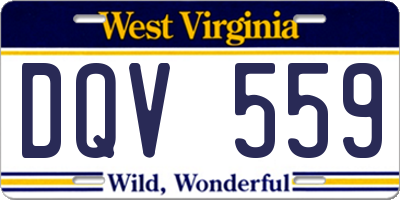 WV license plate DQV559