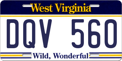 WV license plate DQV560