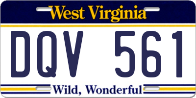 WV license plate DQV561