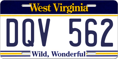 WV license plate DQV562