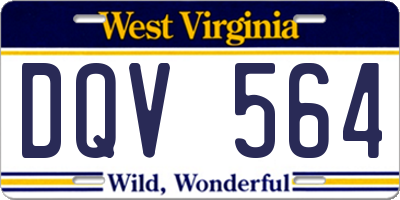 WV license plate DQV564