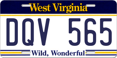 WV license plate DQV565
