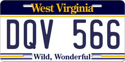 WV license plate DQV566