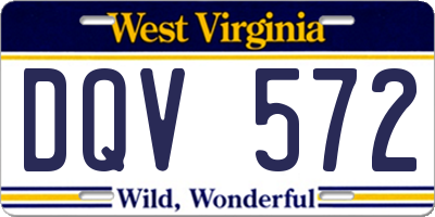 WV license plate DQV572
