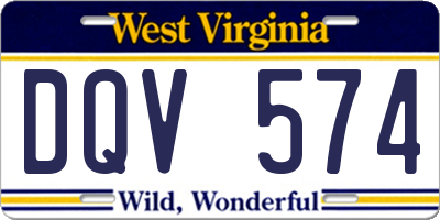 WV license plate DQV574