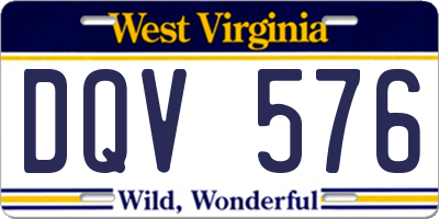 WV license plate DQV576