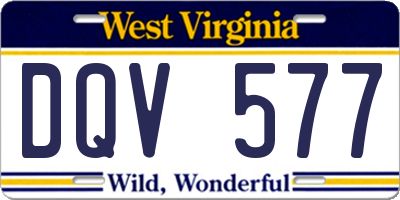 WV license plate DQV577