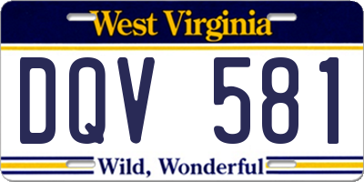 WV license plate DQV581