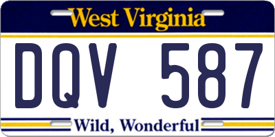 WV license plate DQV587