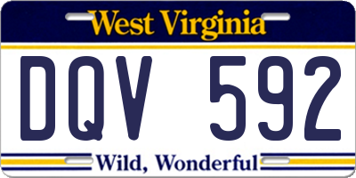 WV license plate DQV592