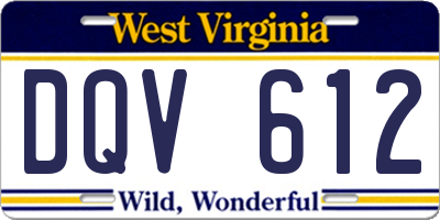WV license plate DQV612