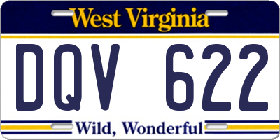 WV license plate DQV622
