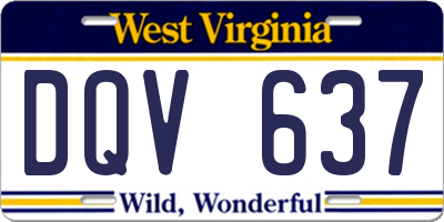 WV license plate DQV637