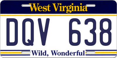 WV license plate DQV638