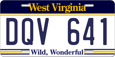 WV license plate DQV641