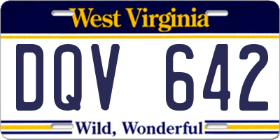 WV license plate DQV642