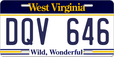 WV license plate DQV646