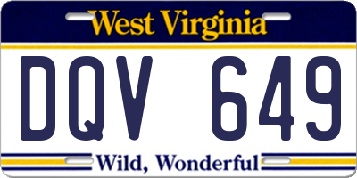 WV license plate DQV649