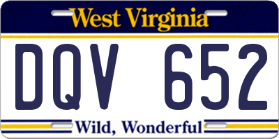 WV license plate DQV652