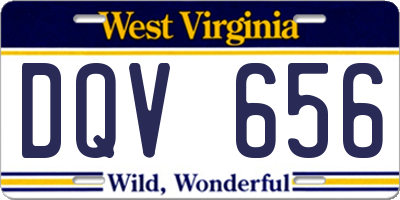 WV license plate DQV656
