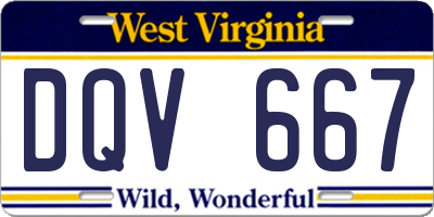 WV license plate DQV667
