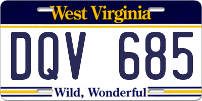 WV license plate DQV685