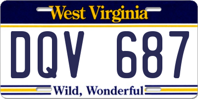 WV license plate DQV687
