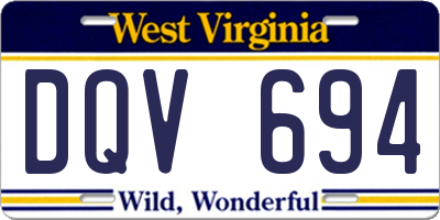 WV license plate DQV694