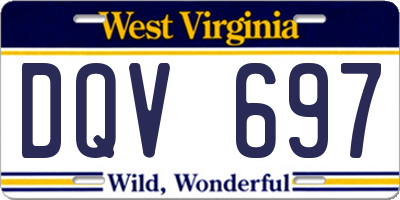 WV license plate DQV697