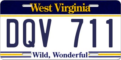 WV license plate DQV711